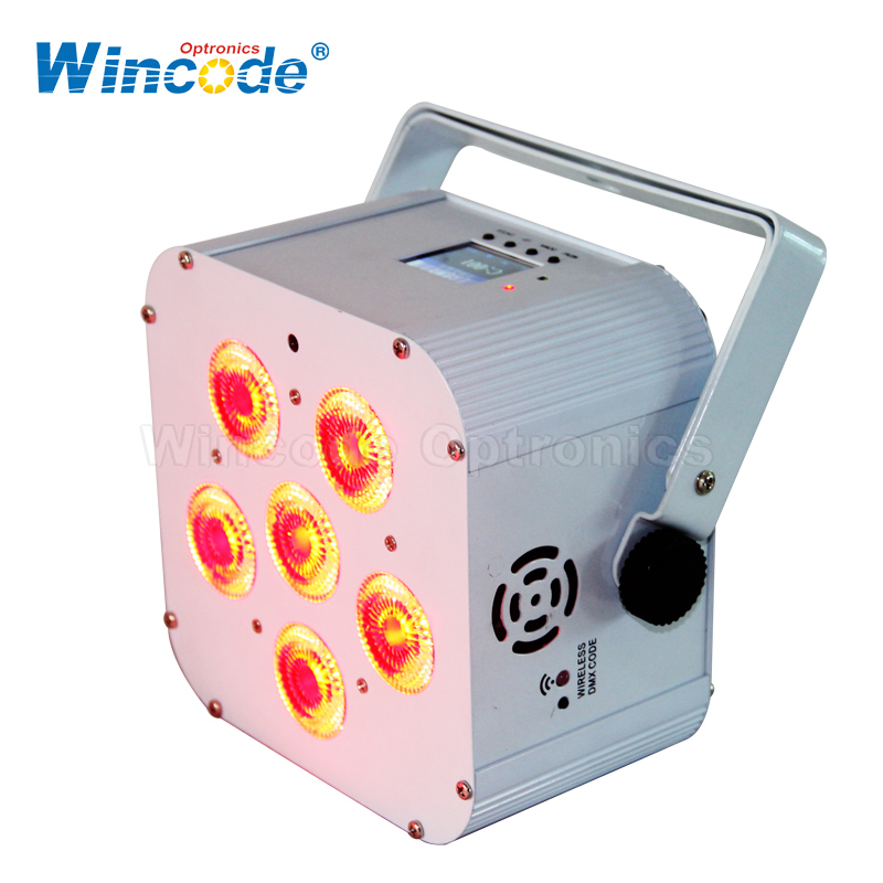 6×18W RGBWA+UV 6 in 1 バッテリー式ワイヤレス LED パーライト