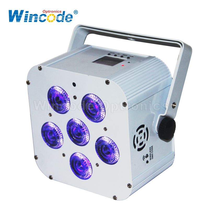 6×18W RGBWA+UV 6 in 1 バッテリー駆動ワイヤレス LED パーライト